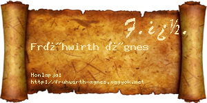Frühwirth Ágnes névjegykártya