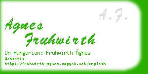 agnes fruhwirth business card