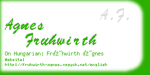 agnes fruhwirth business card